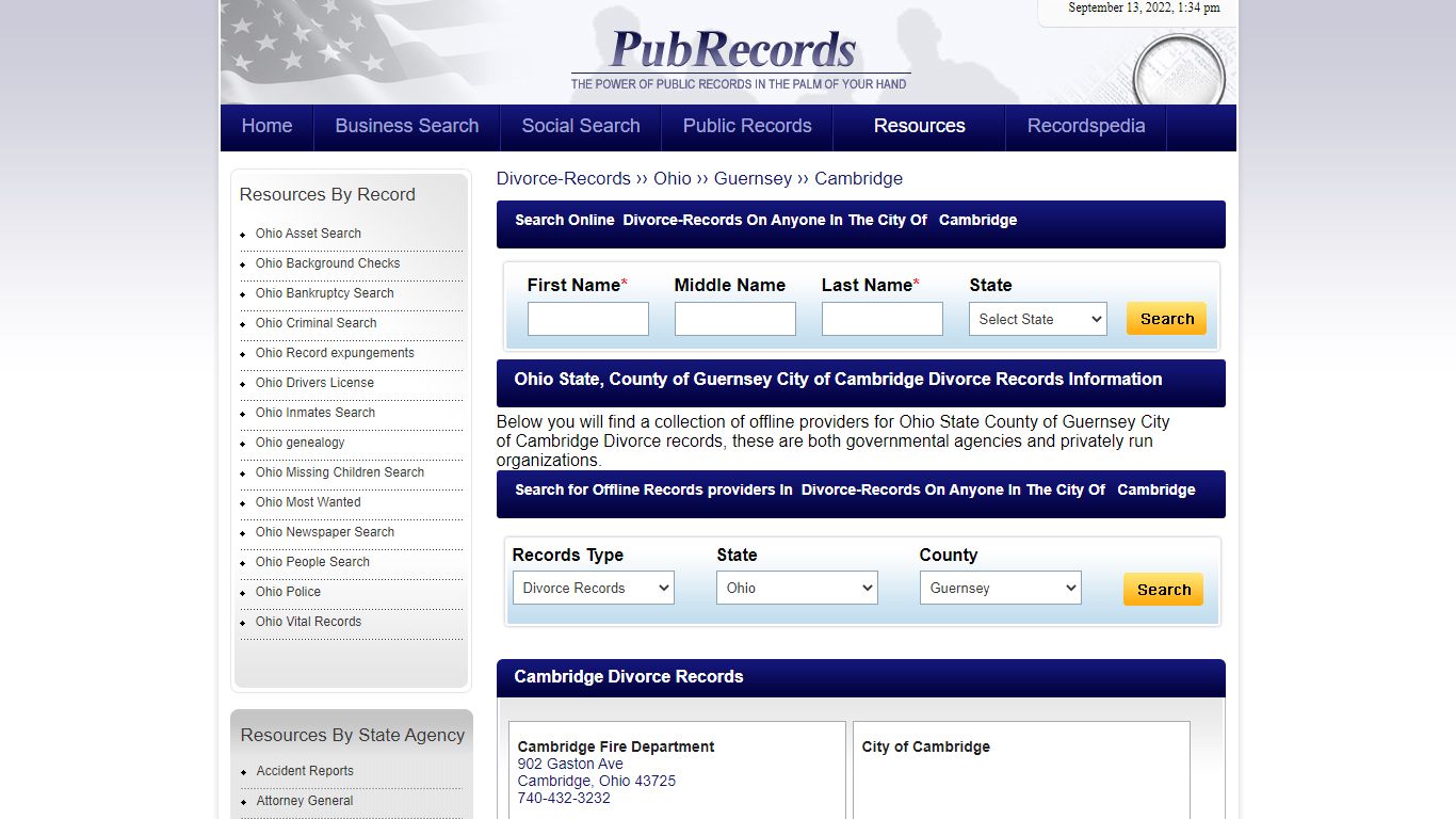 Cambridge, Guernsey County, Ohio Divorce Records - Pubrecords.com